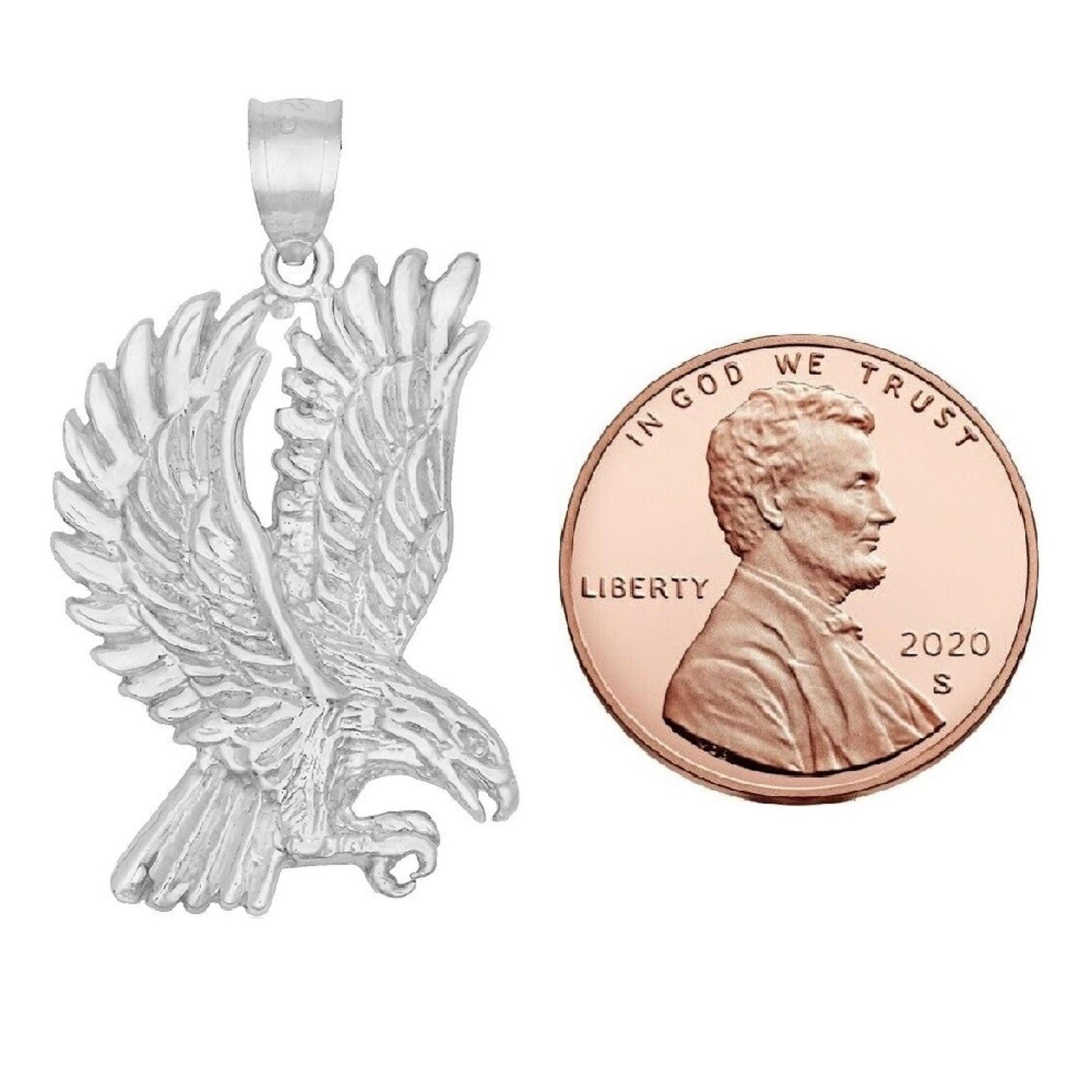 925 Sterling Silver Necklace w/ Flying Eagle Pendant