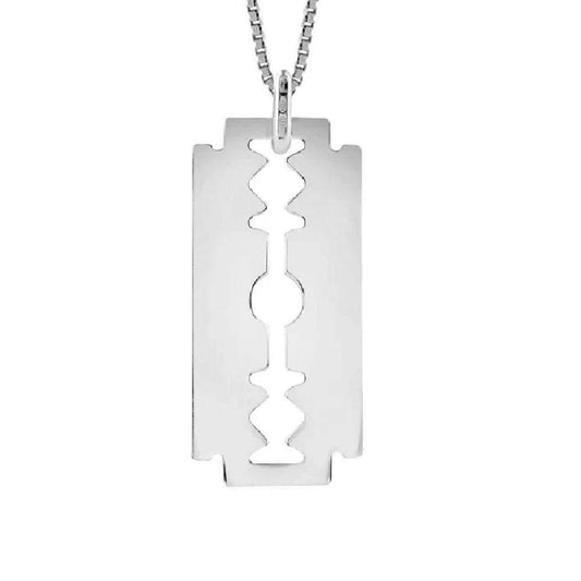 925 Sterling Silver Necklace w/ Razor Blade Pendant