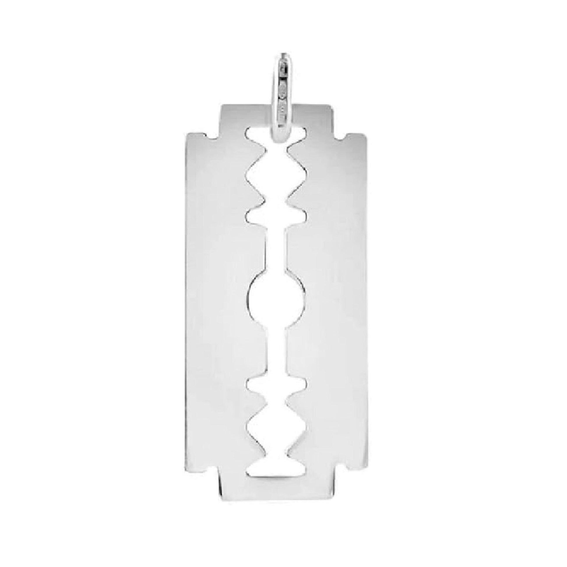 925 Sterling Silver Necklace w/ Razor Blade Pendant