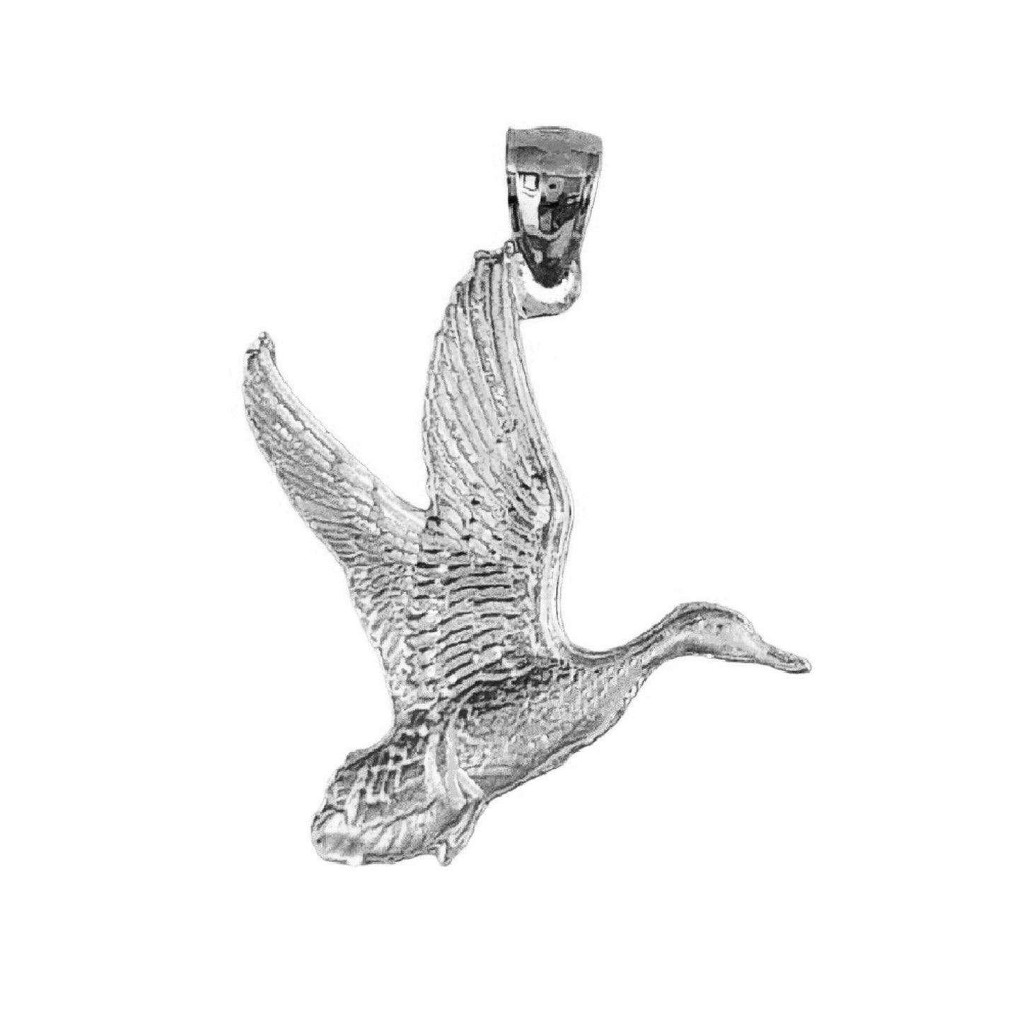 925 Sterling Silver Necklace w/ Duck Mallard Pendant Charm