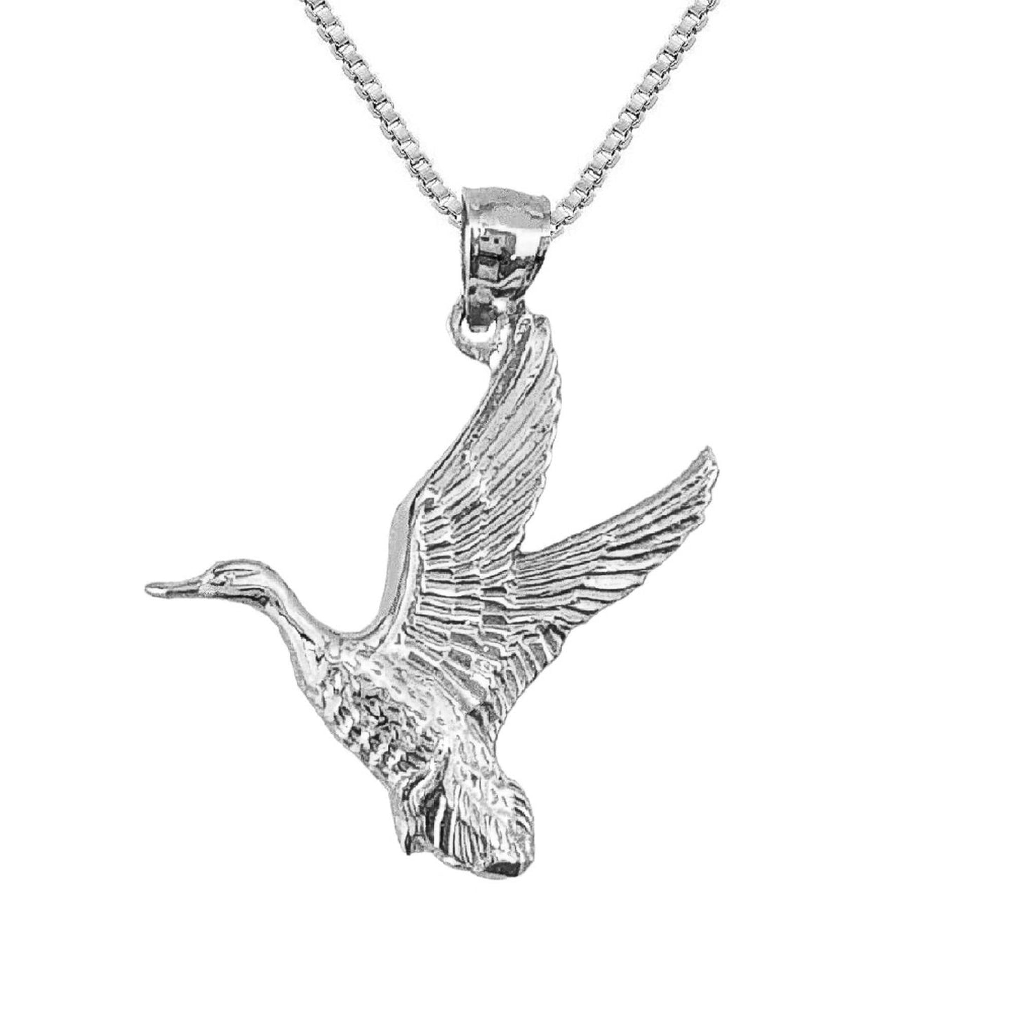 925 Sterling Silver Necklace w/ Duck Mallard Pendant Charm