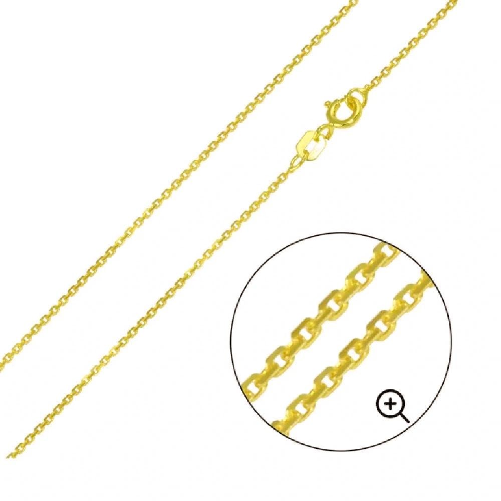 925 Sterling Silver Yellow Gold Plated 1mm Cable Chain Necklace w/ Football Helmet Pendant Charm
