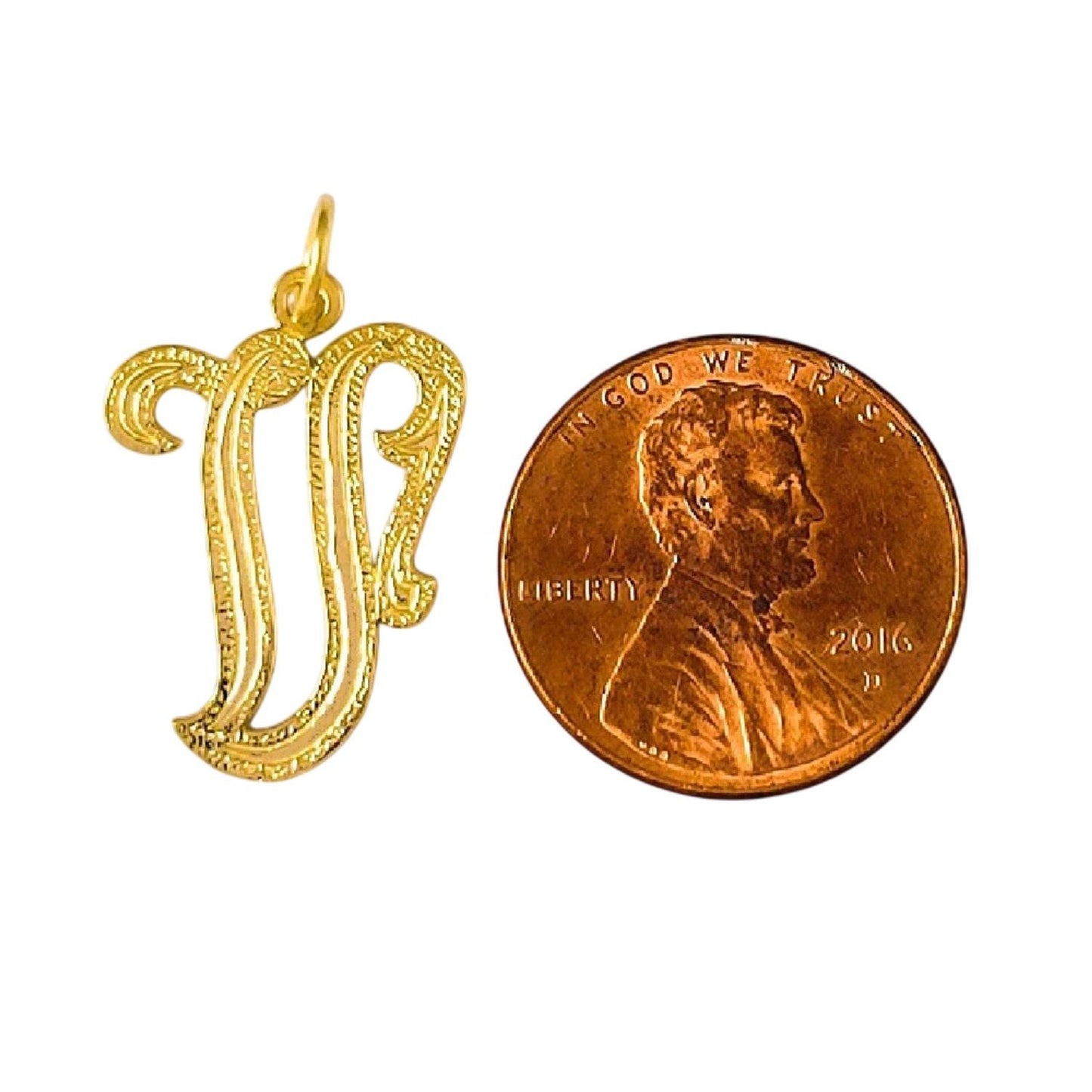 A to Z Any Any One 14K Yellow Gold Letter Pendant Charm