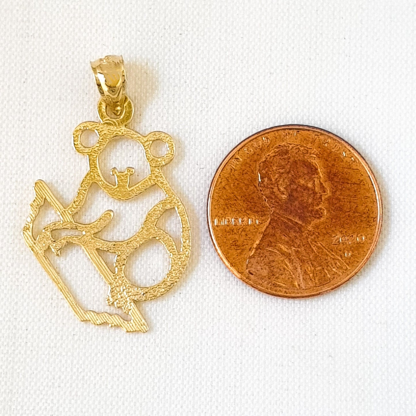 14K Yellow Gold Koala Bear Pendant