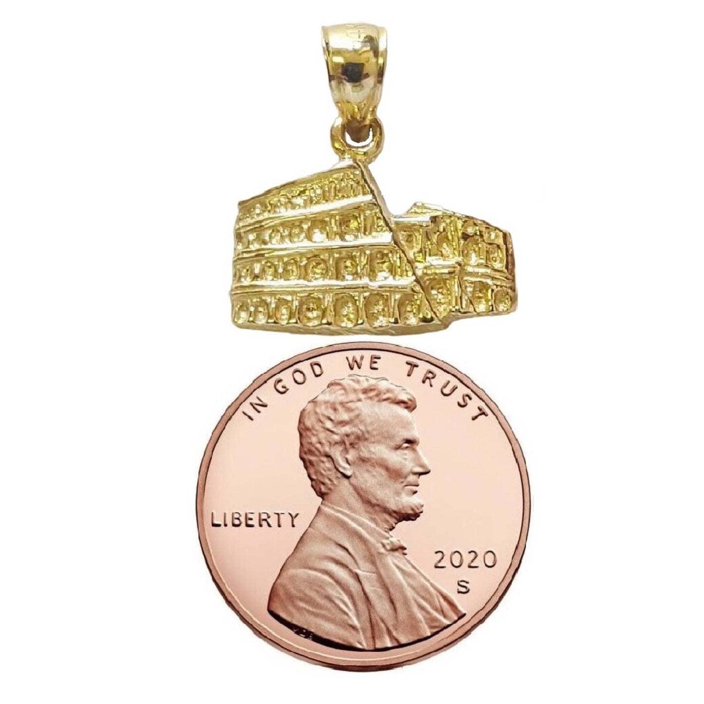 14K Yellow Gold ROMAN COLISEUM / COLOSSEUM Pendant
