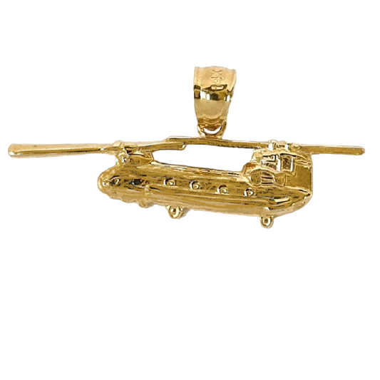 14K Yellow Gold Helicopter Pendant