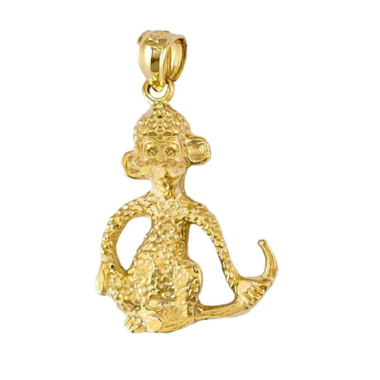 14K Yellow Gold Monkey Pendant