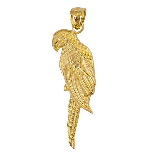 14K Yellow Gold Parrot Pendant