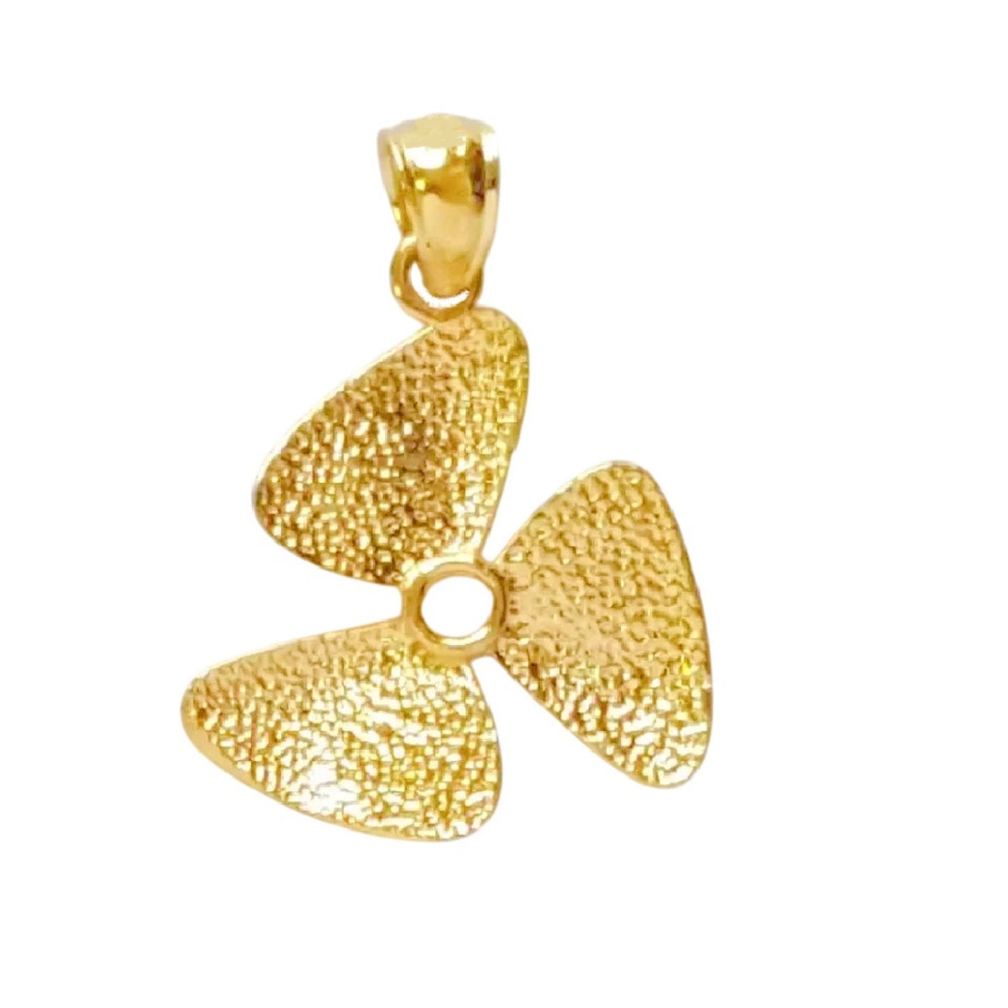 14K Yellow Gold Propeller Pendant