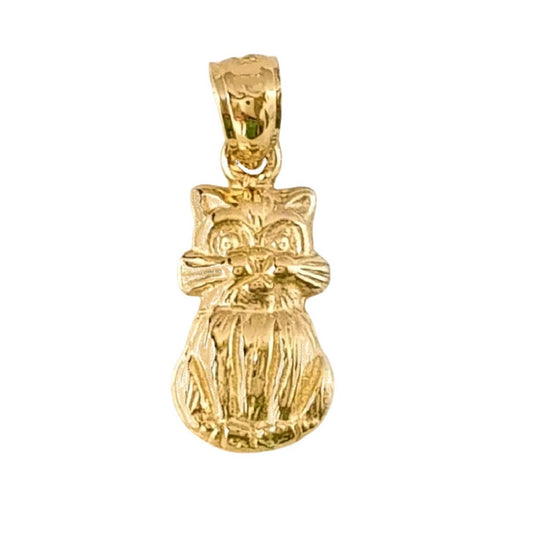 14K Yellow Gold Cat Pendant