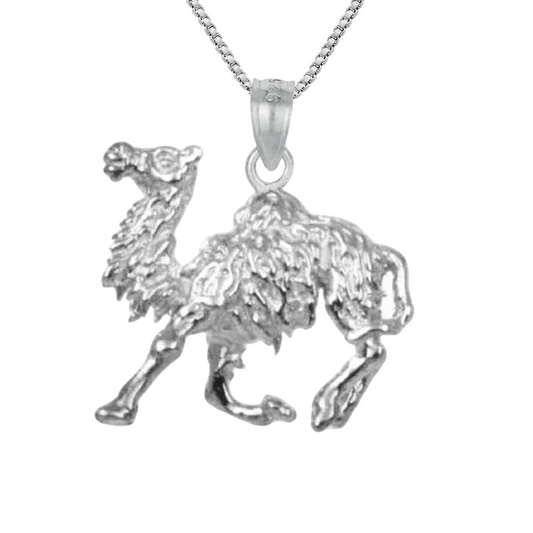 925 Sterling Silver Necklace w/ Camel 3D Solid Pendant
