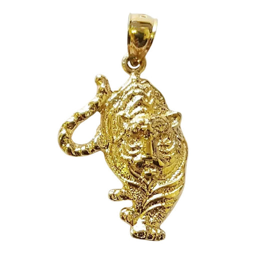 14K Yellow Gold Tiger Pendant