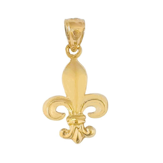 14K Yellow Gold Fleur De Lis Pendant