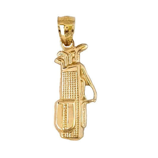 14K Yellow Gold Golf Bag Pendant