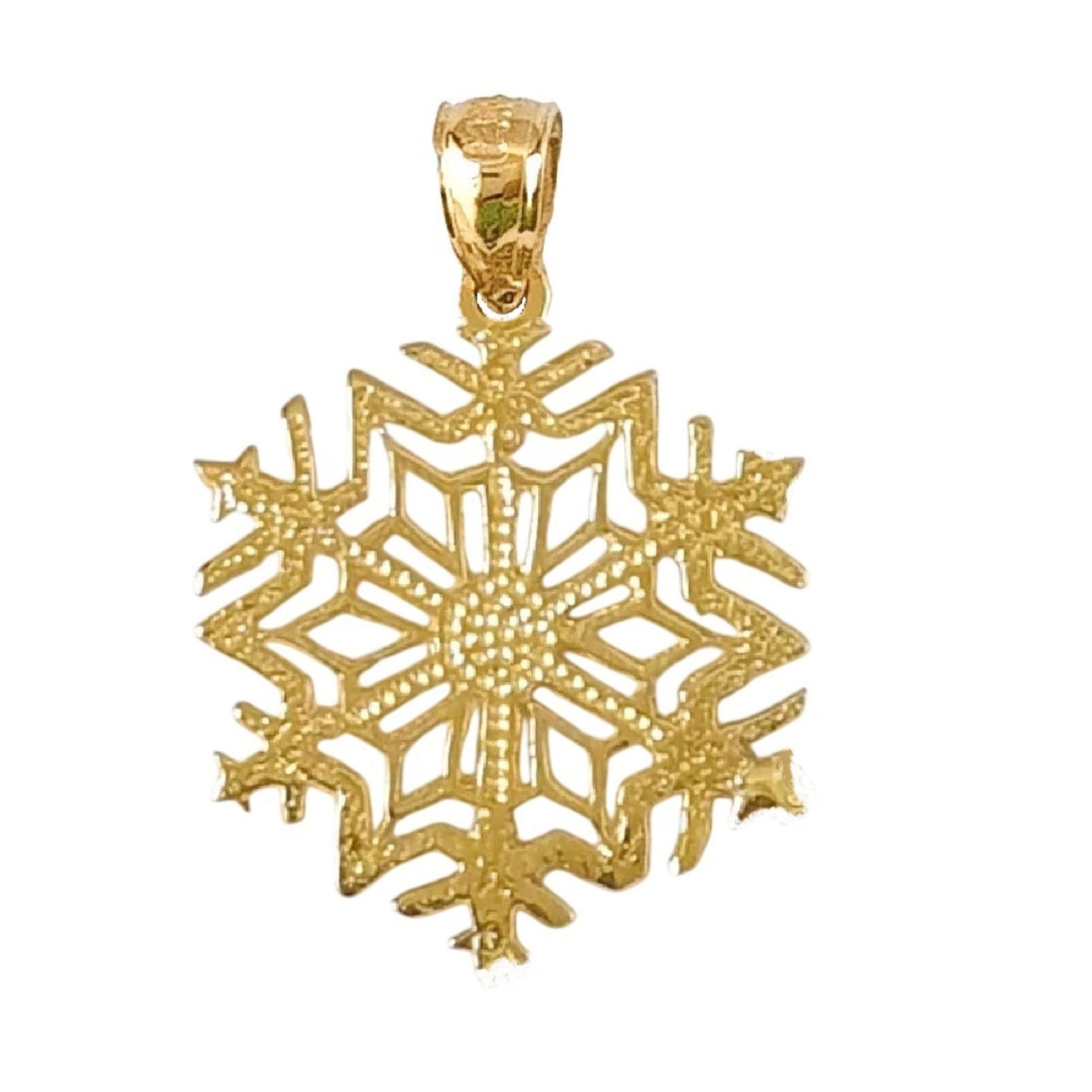 14K Yellow Gold Snowflake Pendant