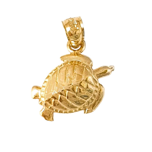 14K Yellow Gold Turtle Pendant