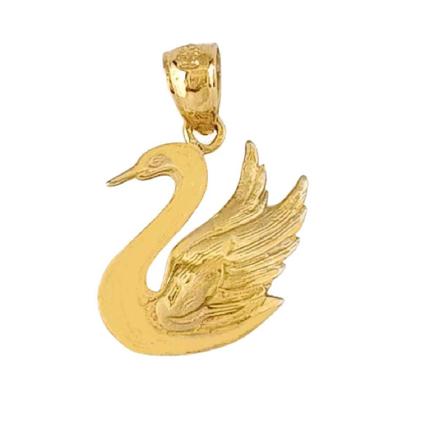 14K Yellow Gold Swan Pendant