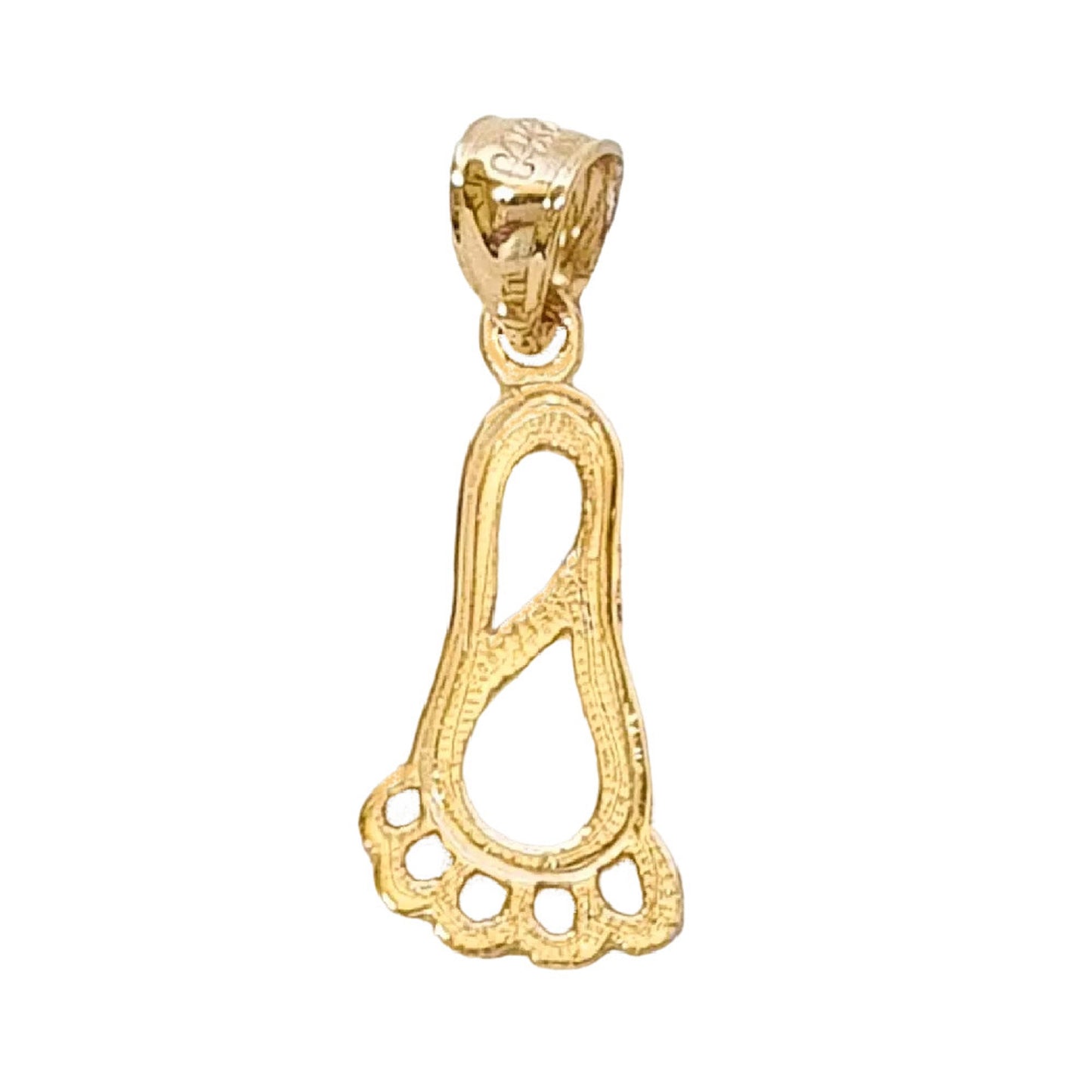 14K Yellow Gold Foot Footprint Pendant