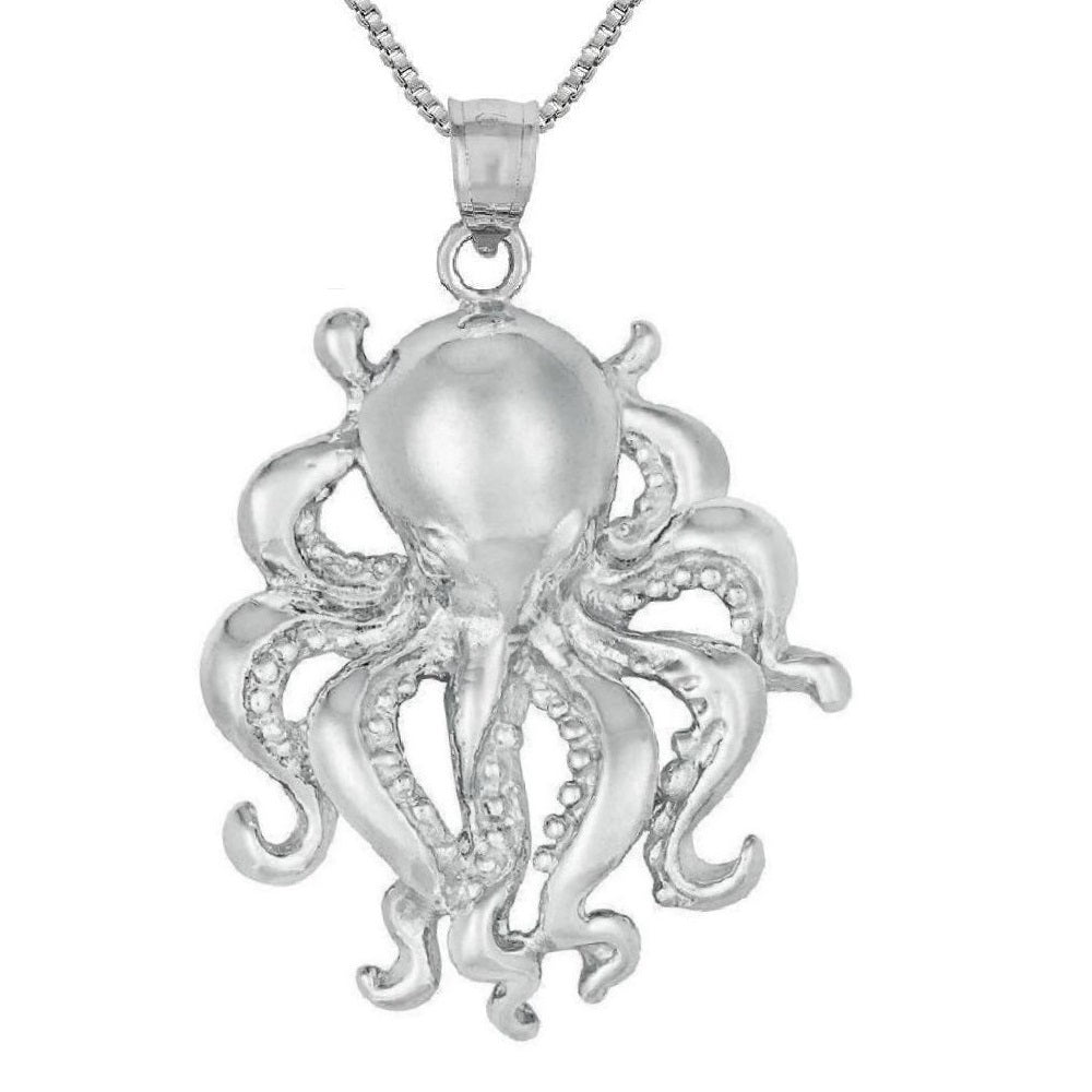 925 Sterling Silver Necklace w/ Octopus Pendant