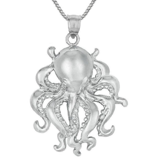 925 Sterling Silver Necklace w/ Octopus Pendant