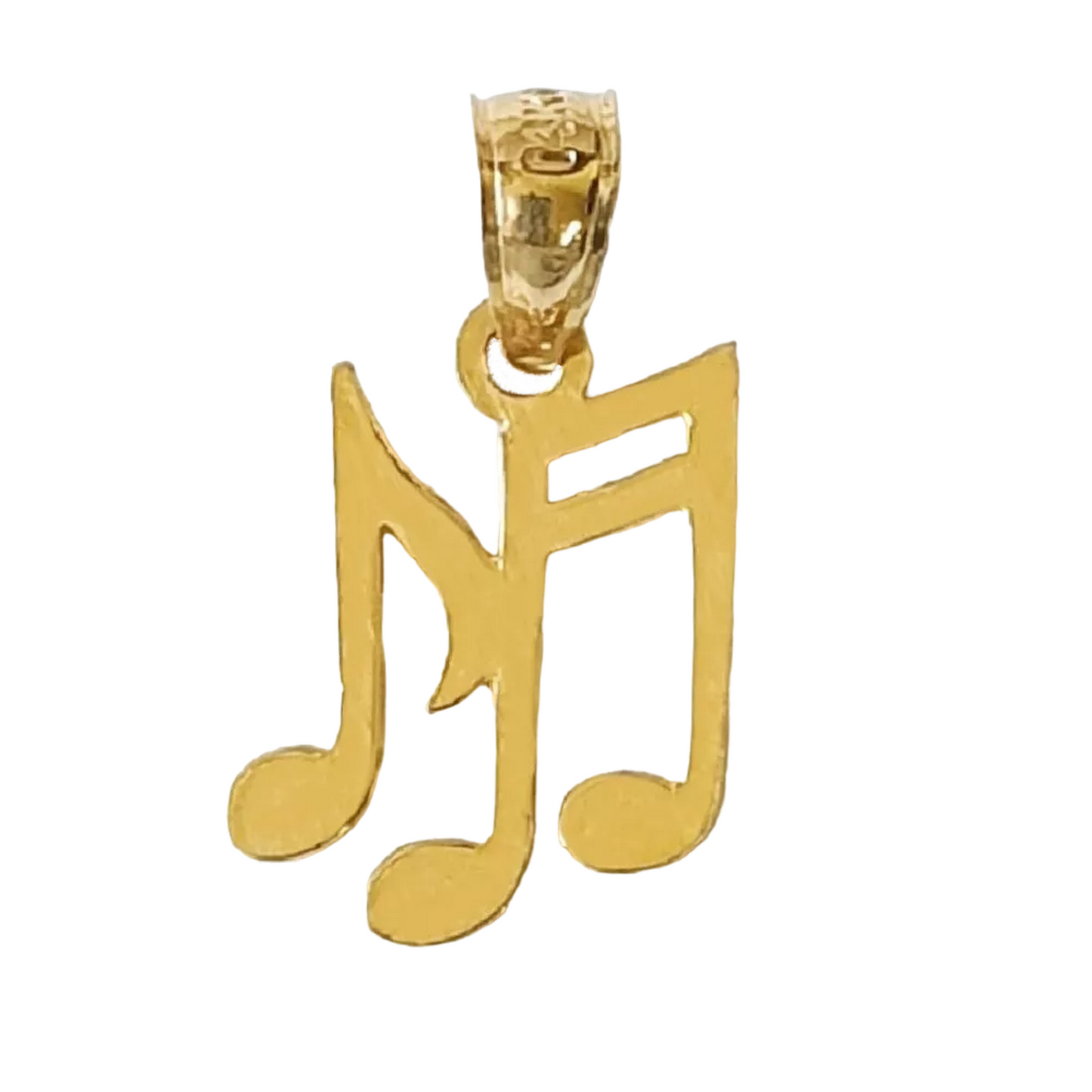 14K Yellow Gold Musical Notes Pendant