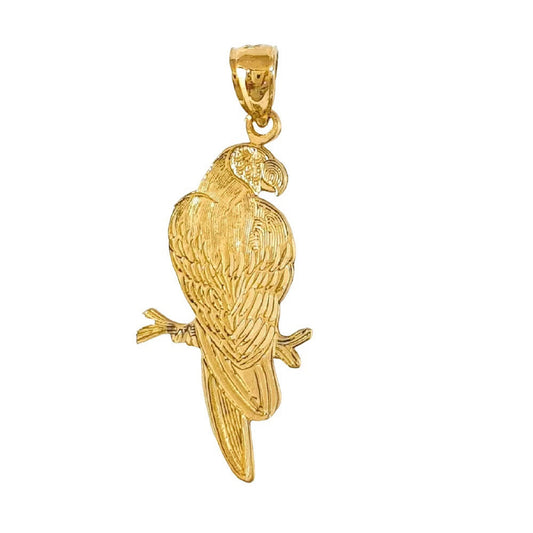 14K Yellow Gold Parrot Pendant