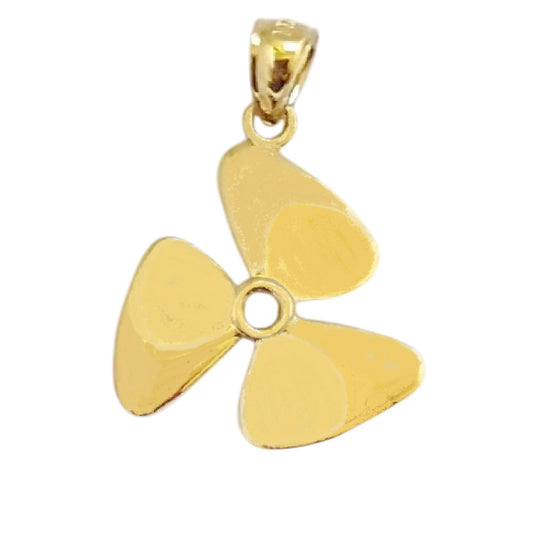 14K Yellow Gold Propeller Pendant