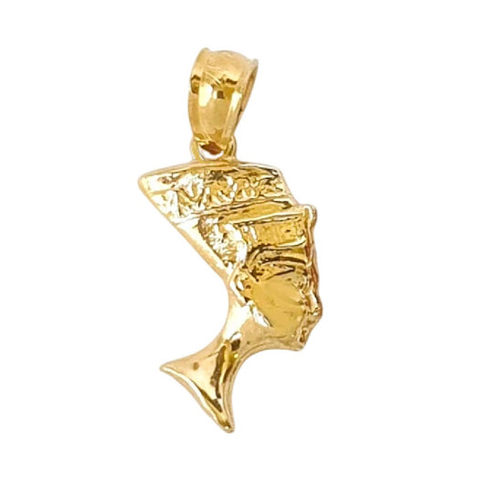 14K Yellow Gold Egyptian Queen Nefertiti Pendant
