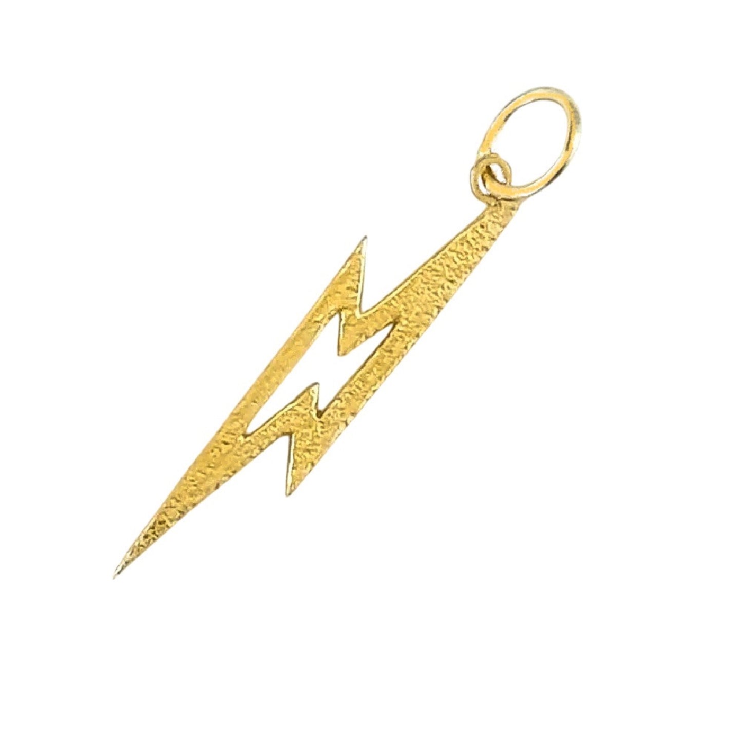 14K Yellow Gold Lightning Bolt Pendant Charm