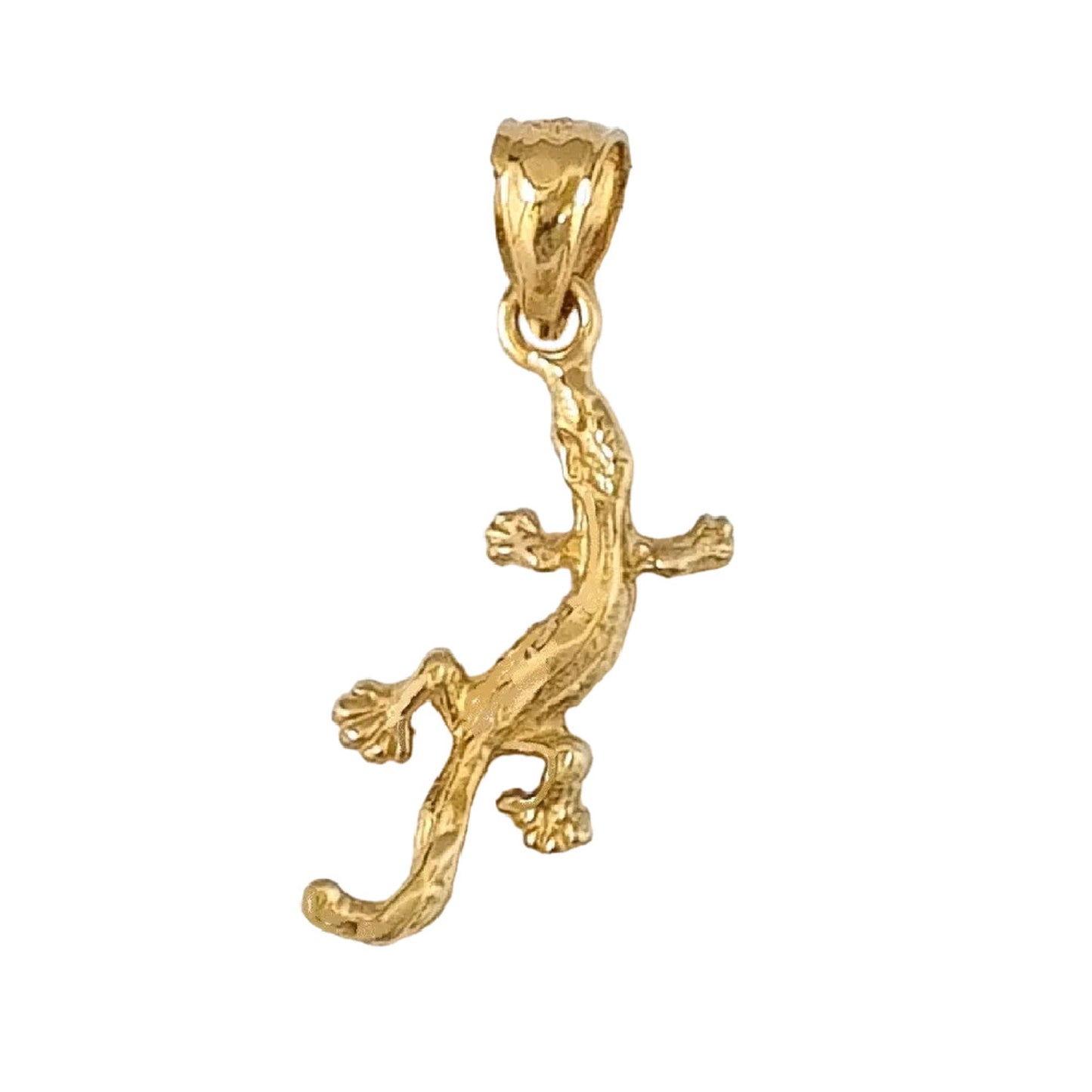 14K Yellow Gold Lizard Pendant Charm