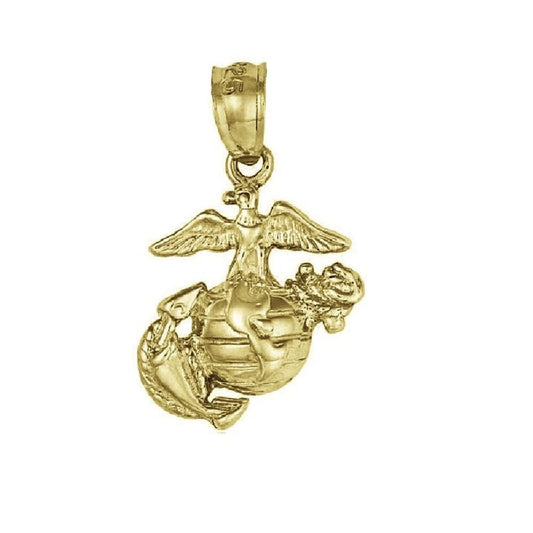 Small Sterling Silver Yellow Gold Plated Eagle Globe Anchor Charm