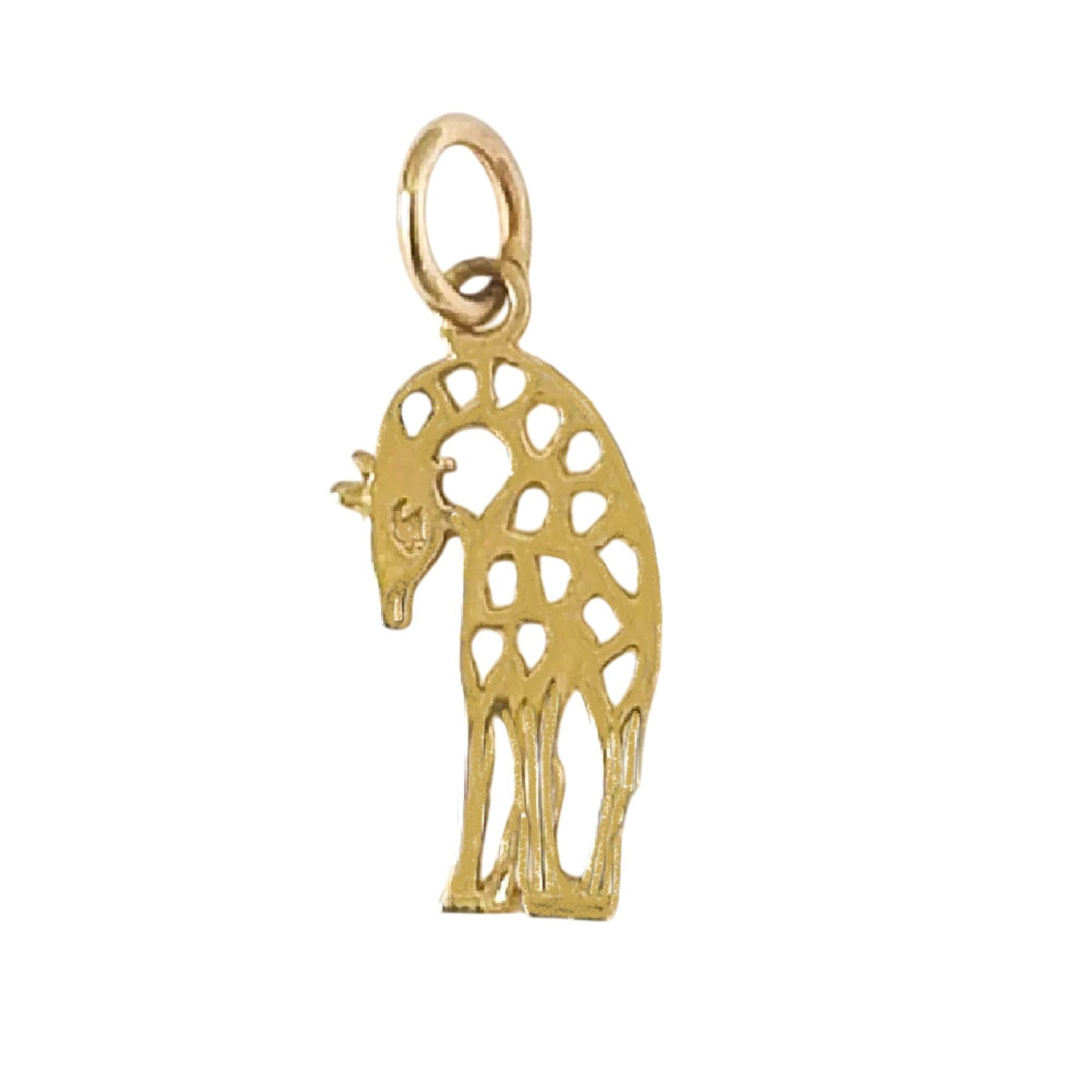 14K Yellow Gold Small Giraffe Pendant Charm