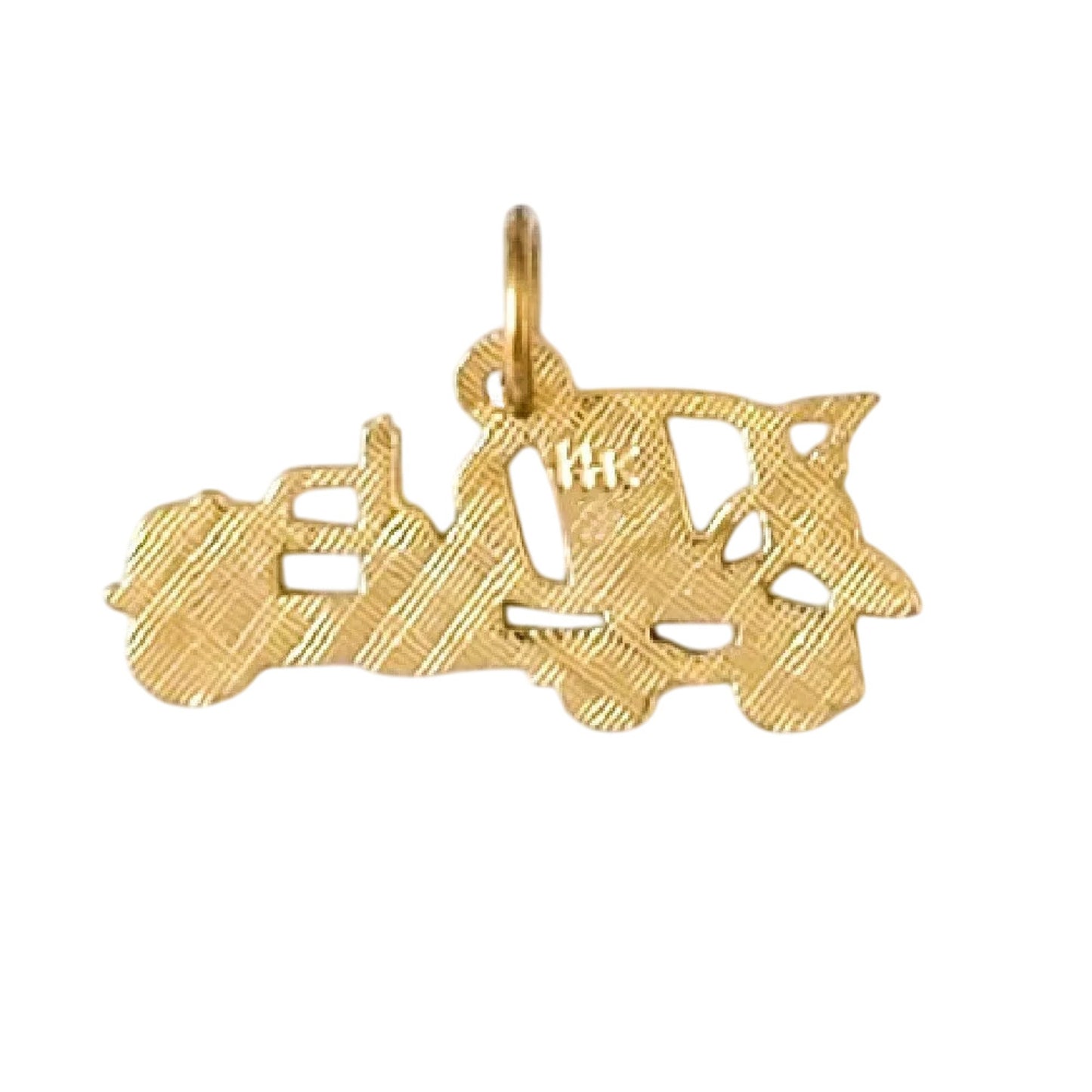 14k Yellow Gold Cement Mixer Concrete Truck Pendant Charm