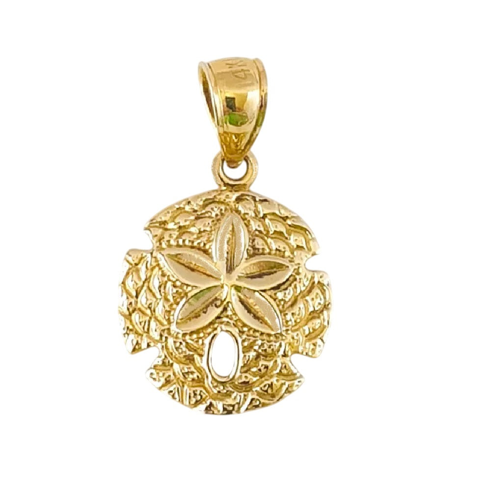 14K Yellow Gold Sand Dollar Pendant