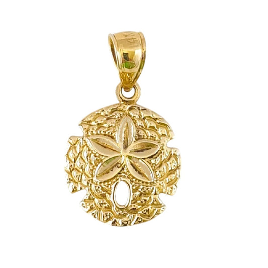 14K Yellow Gold Sand Dollar Pendant