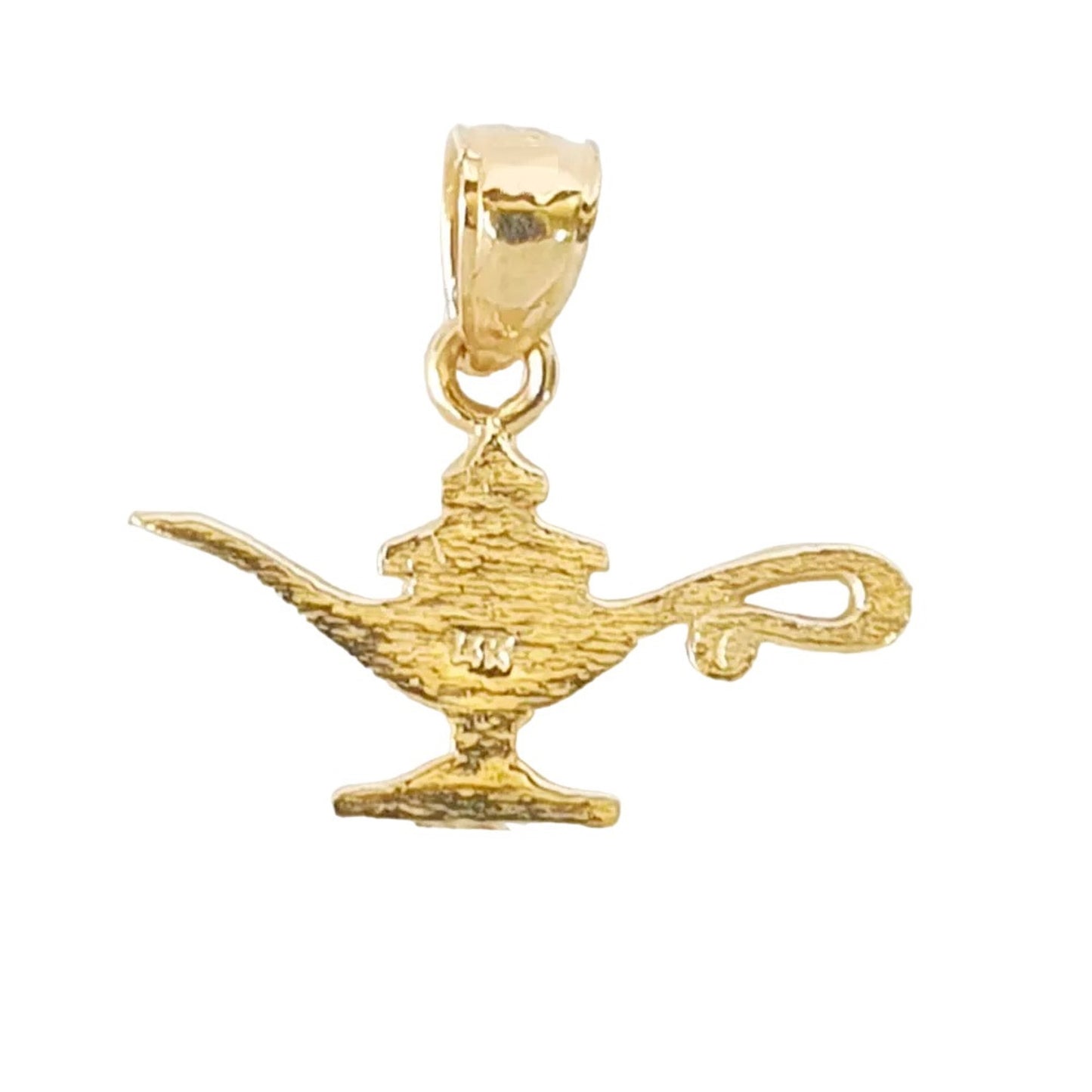14K Yellow Gold  Aladdin Gene Lamp Pendant