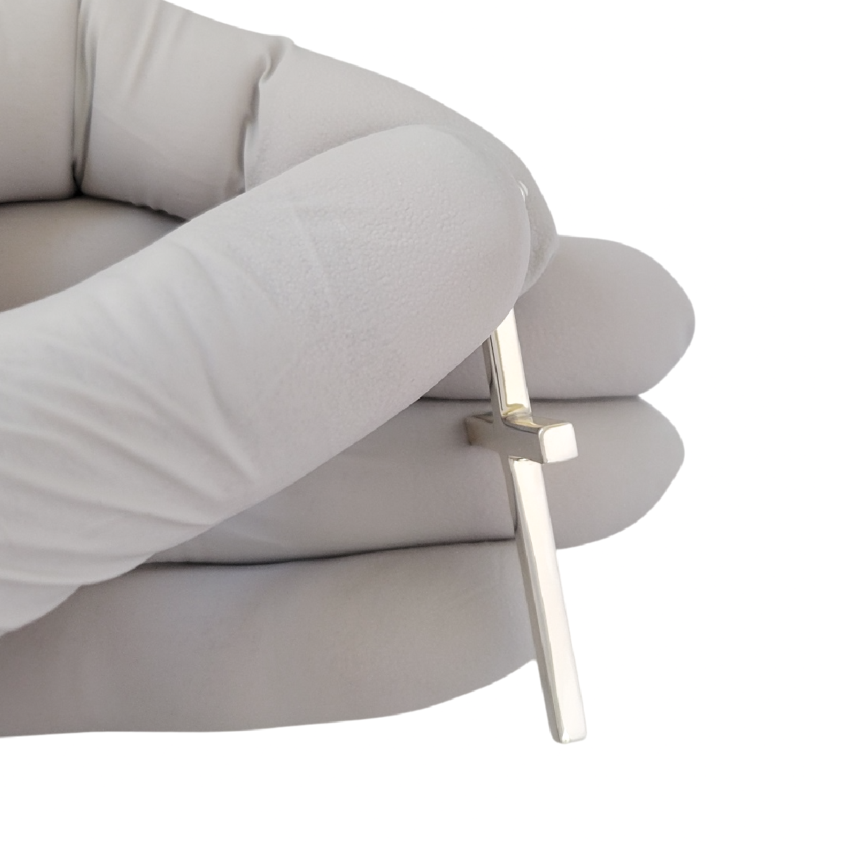 925 Sterling Silver Engraved "Love Love" Solid Cross Pendant