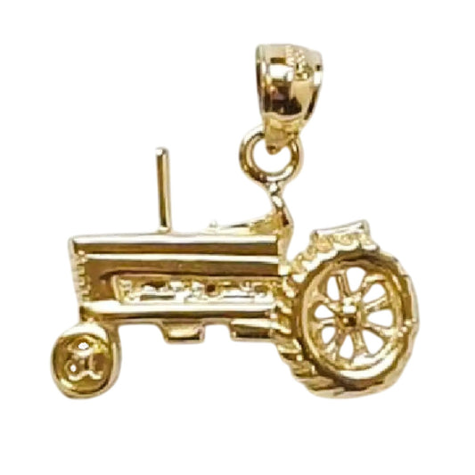 14K Yellow Gold Tractor Pendant