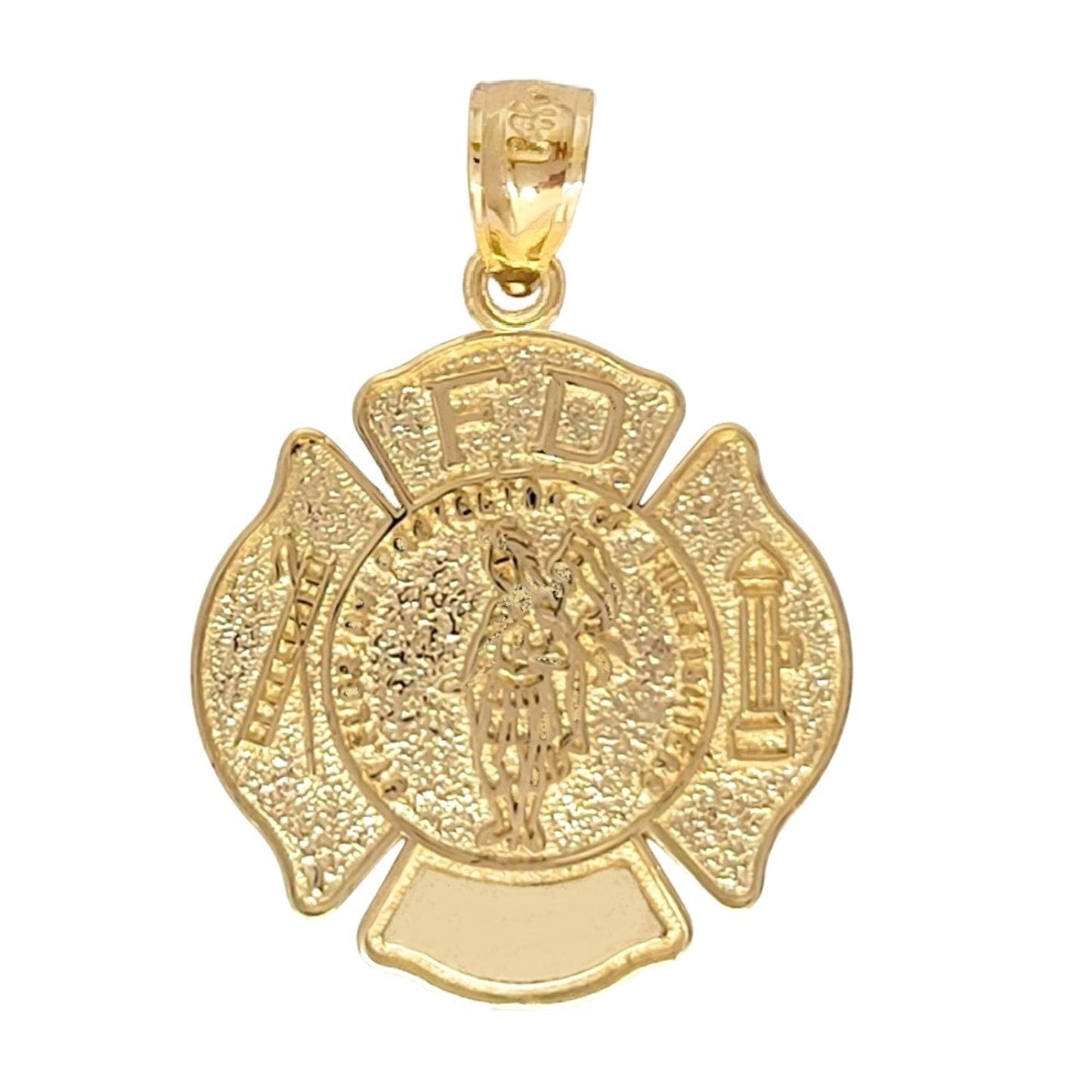 14K Yellow Gold ST FLORIAN PROTECTOR OF FIREFIGHTER Pendant