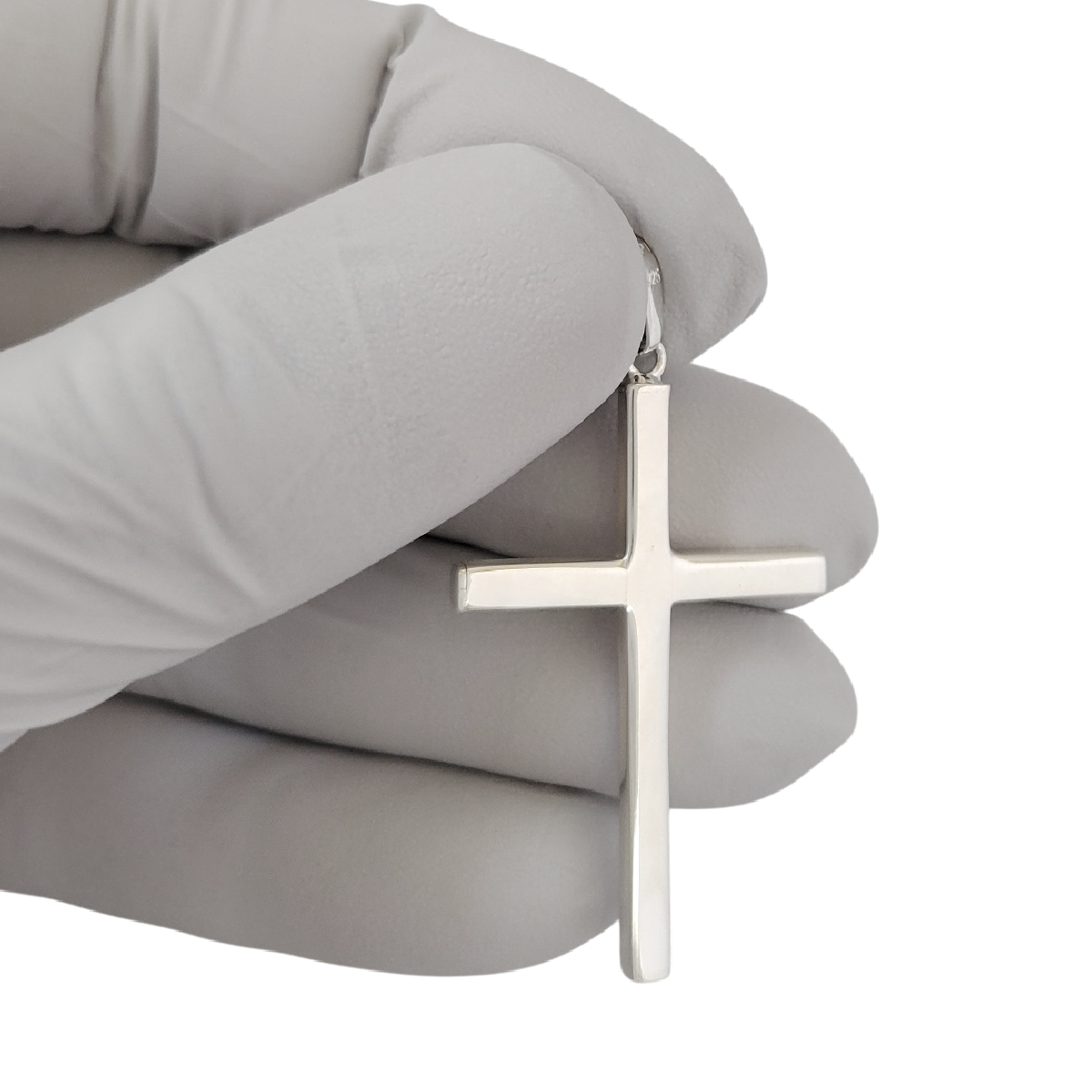 925 Sterling Silver Engraved "Love Love" Solid Cross Pendant