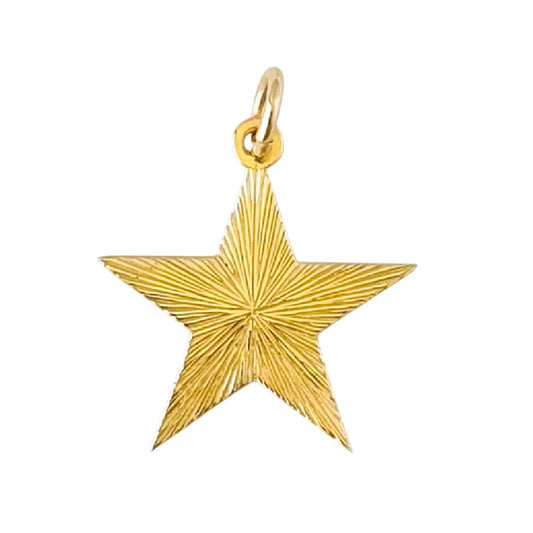 14K Yellow Gold STAR Pendant Charm
