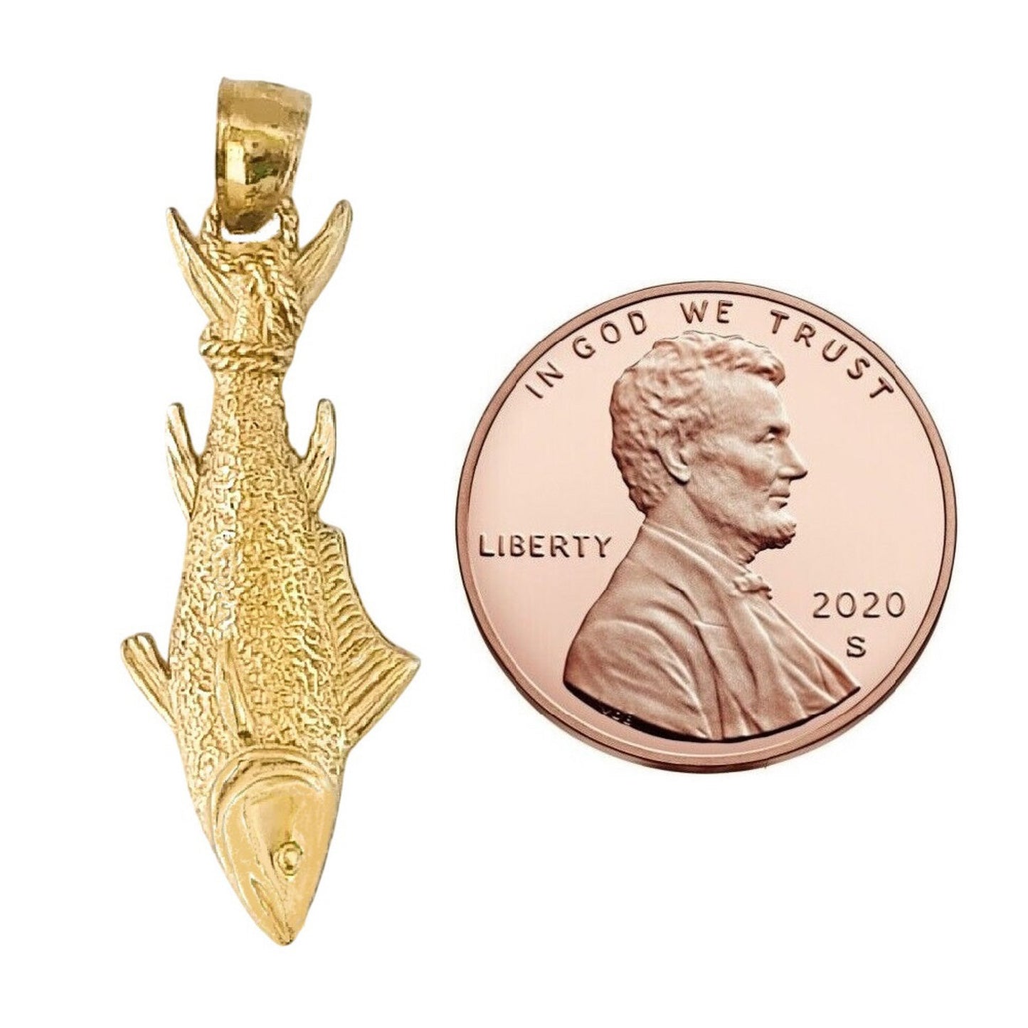 14K Yellow Gold Tuna Fish Pendant