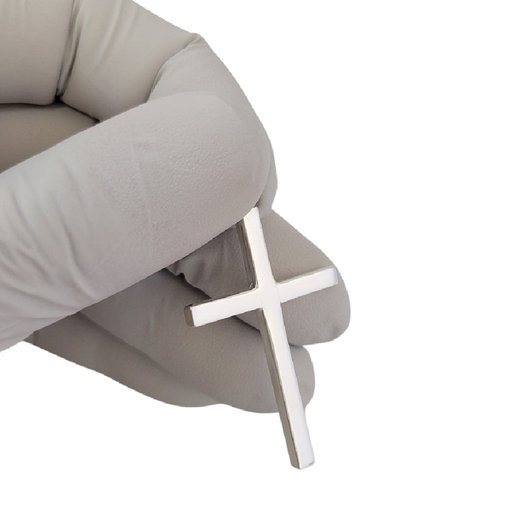 925 Sterling Silver Engraved "Forever" Solid Cross Pendant