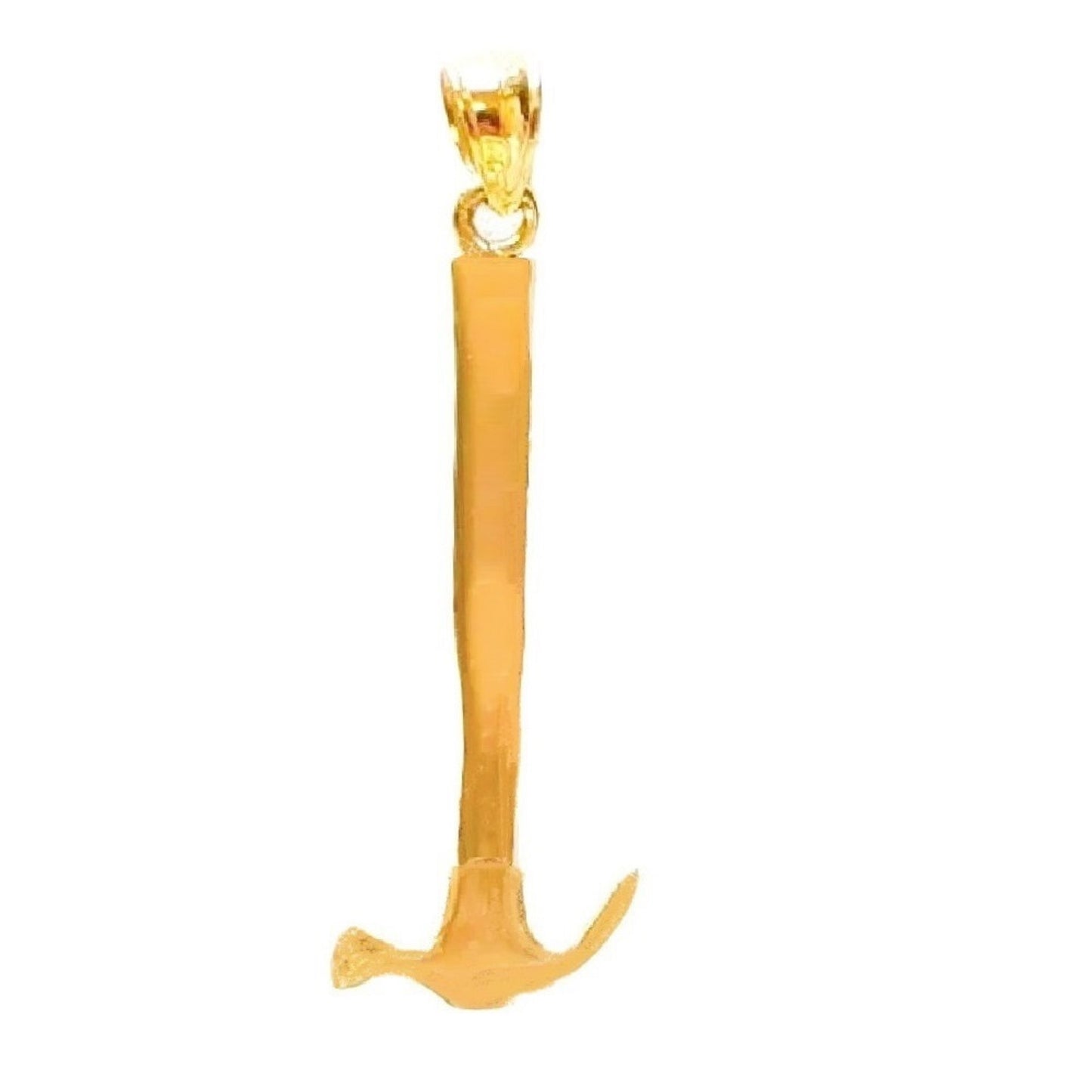 14K Yellow Gold Hammer 3D Solid Pendant