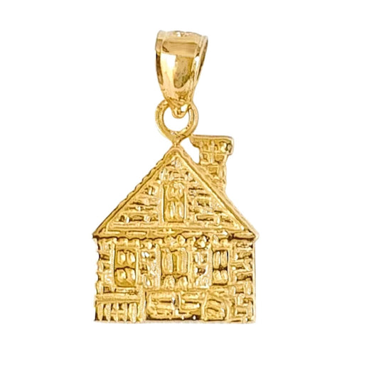 14K Yellow Gold House Pendant
