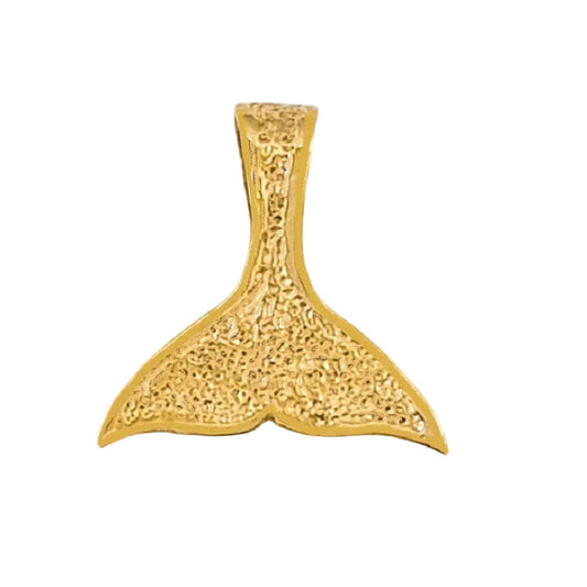 14K Yellow Gold Whale Tail Pendant Charm
