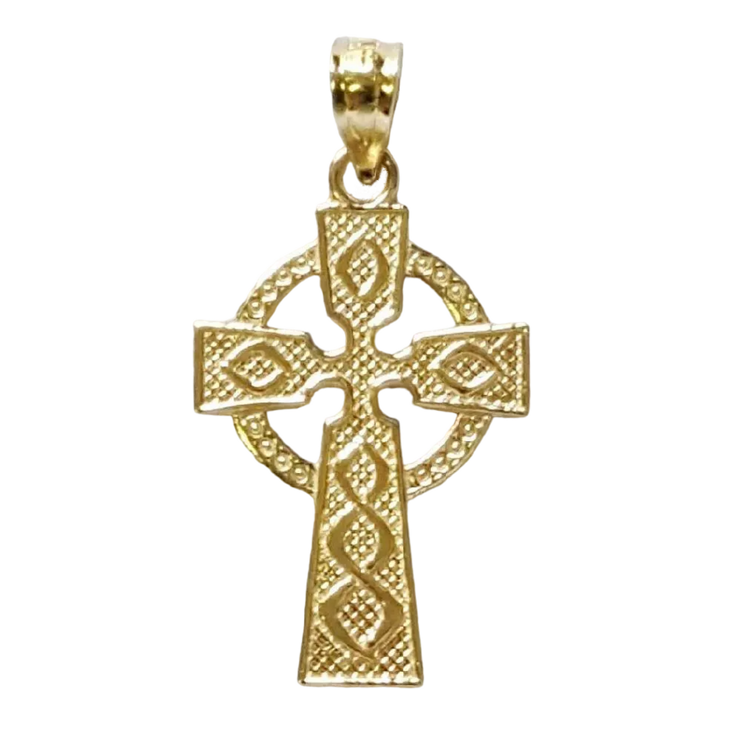 14K Yellow Gold Celtic Cross Pendant