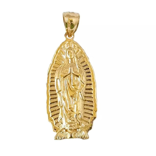 14K Yellow Gold Virgin of Guadalupe Pendant