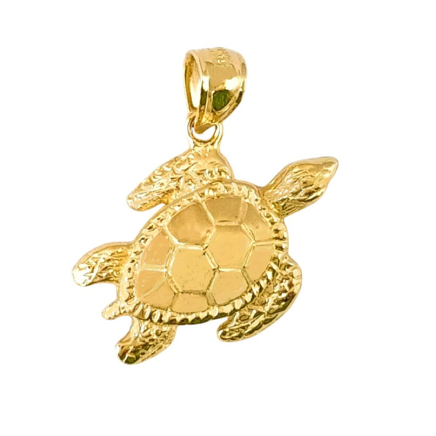 14K Yellow Gold Turtle Pendant
