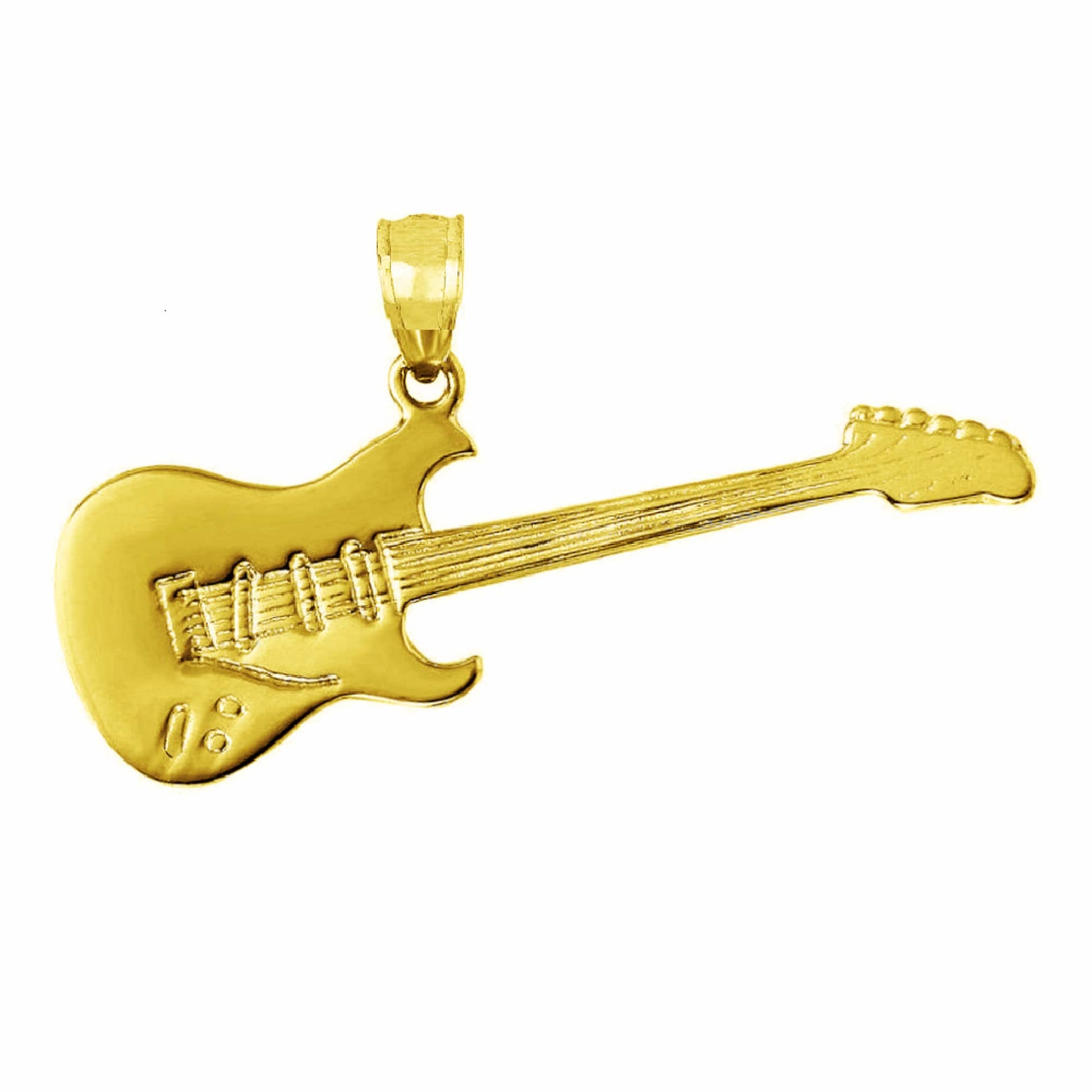 14K Yellow Gold ELECTRIC GUITAR Pendant